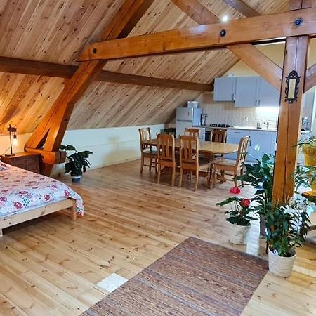 Loft Mansarde Du Train Jaune Avec Vue Sur Les Montagnes 萨亚古斯 外观 照片